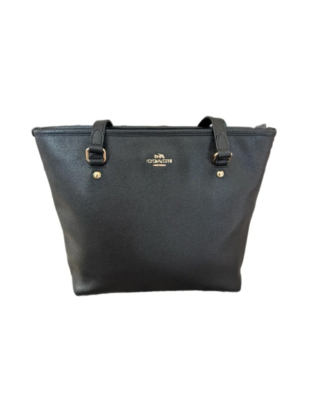 Coach city zip Black Tote with Gold Hardware excellent